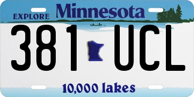 MN license plate 381UCL