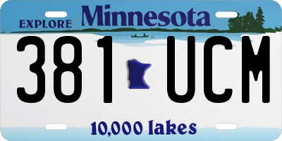 MN license plate 381UCM
