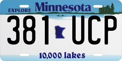 MN license plate 381UCP