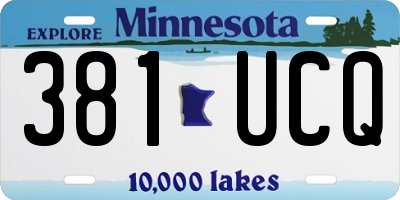 MN license plate 381UCQ
