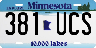 MN license plate 381UCS