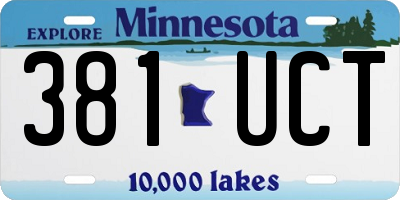 MN license plate 381UCT