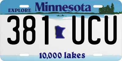 MN license plate 381UCU