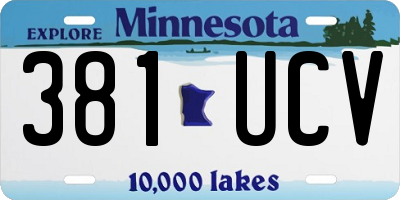 MN license plate 381UCV