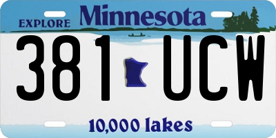 MN license plate 381UCW