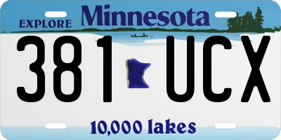 MN license plate 381UCX