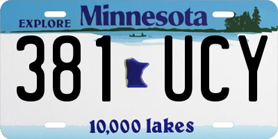 MN license plate 381UCY