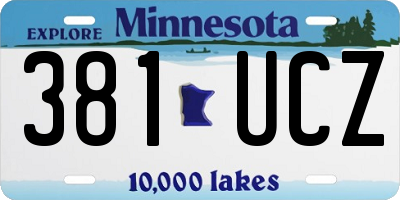 MN license plate 381UCZ