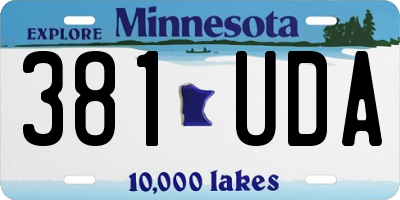 MN license plate 381UDA