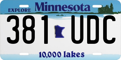 MN license plate 381UDC