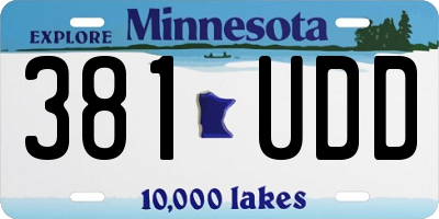 MN license plate 381UDD