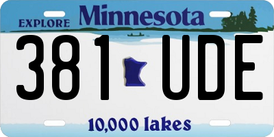 MN license plate 381UDE