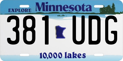 MN license plate 381UDG