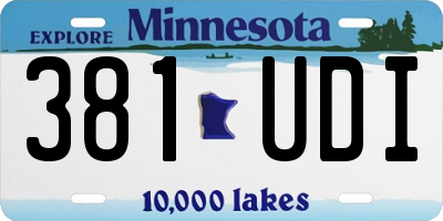 MN license plate 381UDI