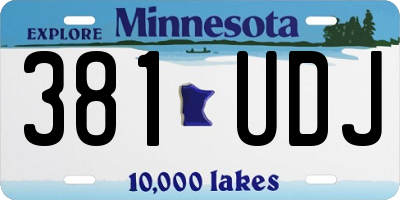 MN license plate 381UDJ