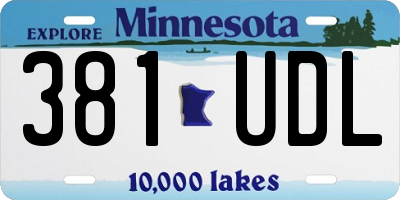 MN license plate 381UDL