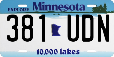 MN license plate 381UDN