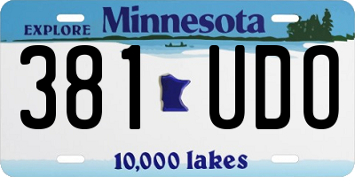 MN license plate 381UDO