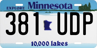 MN license plate 381UDP