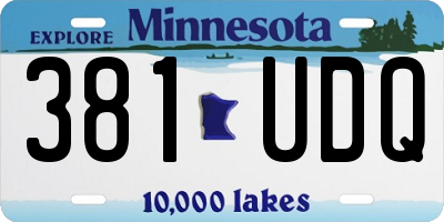 MN license plate 381UDQ