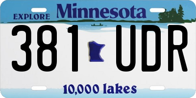 MN license plate 381UDR