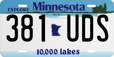 MN license plate 381UDS