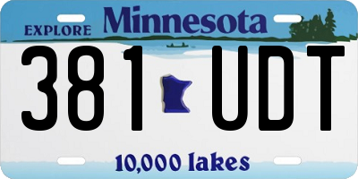 MN license plate 381UDT