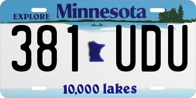 MN license plate 381UDU
