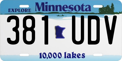 MN license plate 381UDV