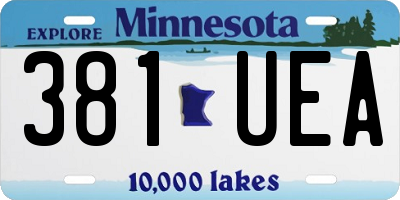 MN license plate 381UEA