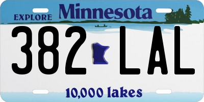 MN license plate 382LAL