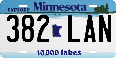 MN license plate 382LAN