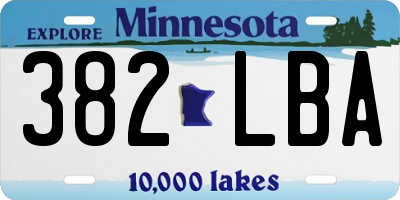MN license plate 382LBA