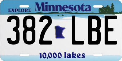 MN license plate 382LBE