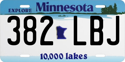 MN license plate 382LBJ