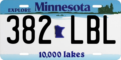 MN license plate 382LBL
