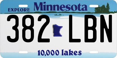 MN license plate 382LBN