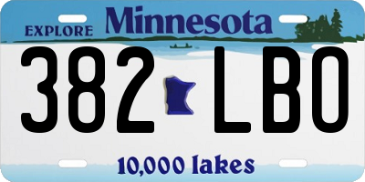 MN license plate 382LBO