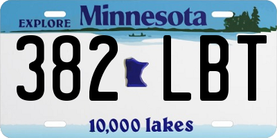 MN license plate 382LBT