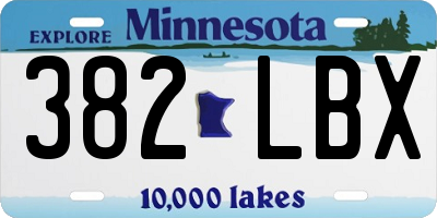 MN license plate 382LBX
