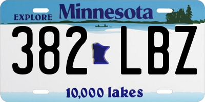MN license plate 382LBZ