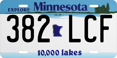 MN license plate 382LCF