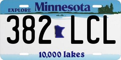 MN license plate 382LCL