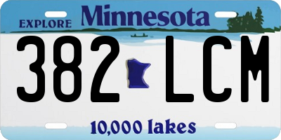 MN license plate 382LCM