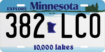 MN license plate 382LCO
