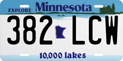 MN license plate 382LCW