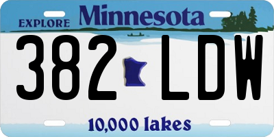 MN license plate 382LDW