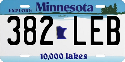MN license plate 382LEB