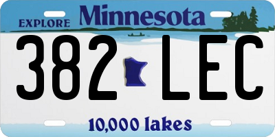 MN license plate 382LEC