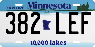 MN license plate 382LEF